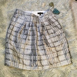 The Limited Metallic Gray/White Pleated Skirt